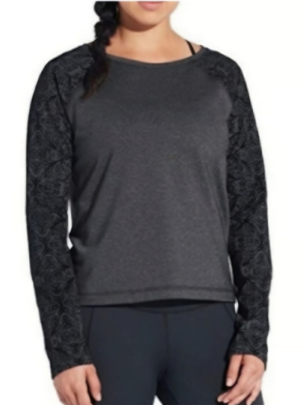 CALIA by Carrie Underwood Onyx Velvet Sweatshirt Women's Size M Black Gray